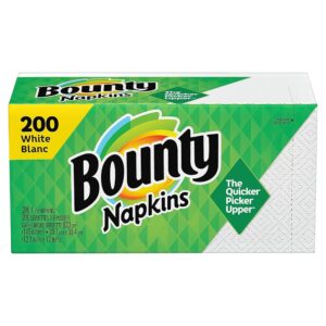 Bounty White Paper Napkins, 1 Pack with 200 Sheets