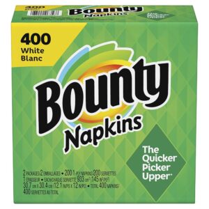 Bounty White Paper Napkins, 400 Sheets per Pack