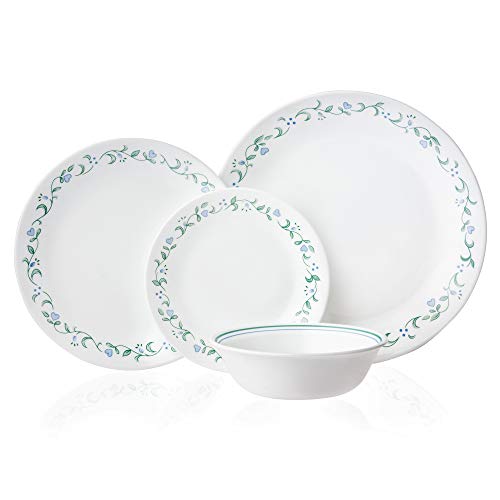 Corelle Vitrelle 8-Piece Dinner Plate Set, Light-weight Spherical Design, Triple-Layer Glass, Chip-Resistant, Nation Cottage Type