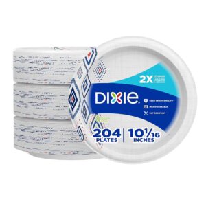 Dixie Giant Disposable Paper Plates, 10 Inch, 204 Rely – Microwave-Secure, Soak-Proof, Minimize-Resistant, and 2X Stronger for On a regular basis Breakfast, Lunch, and Dinner