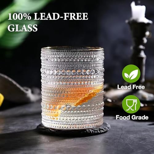 Set of 8 Classic Hobnail Ingesting Glasses - Consists of 12 oz Highball and 10 oz Cocktail Glasses, Excellent for Water, Beer, Juice, and Cocktails in Your Kitchen or Bar